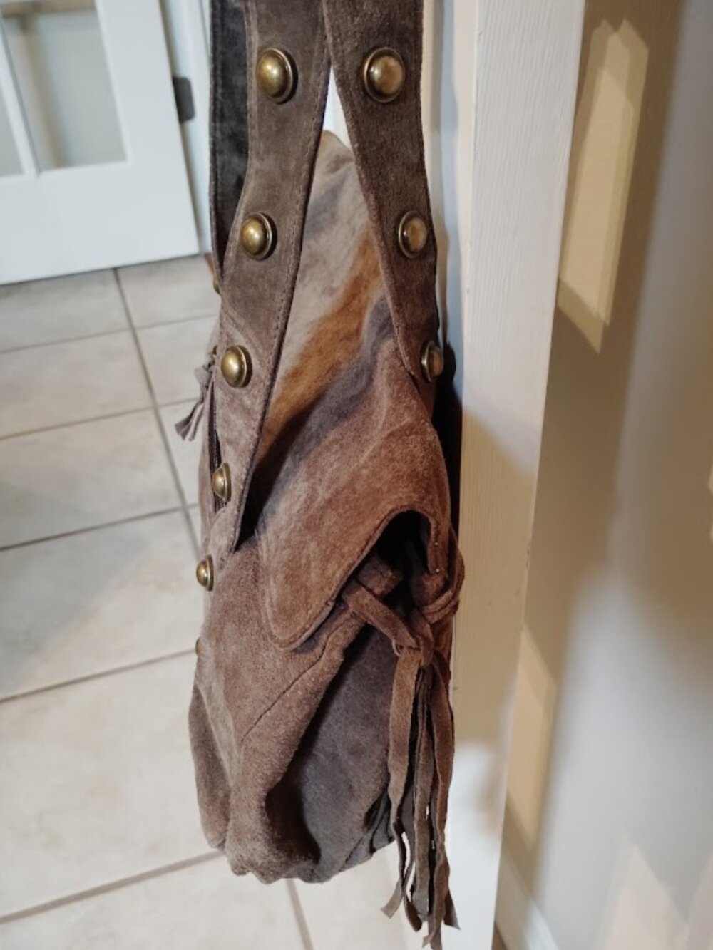 Wilsons Leather Studded Suede Bag - Picture 6 of 14